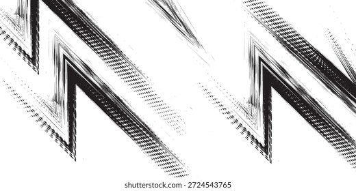 Fondo de Pistas de neumáticos para rally, drift, motocross, off-road y otros deportes automovilísticos y de motor. Marcas de neumáticos negros sobre un fondo blanco con un efecto desgastado y salpicaduras de suciedad. Vector textura aislada
