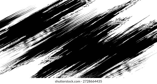 Fondo de Pistas de neumáticos para rally, drift, motocross, off-road y otros deportes automovilísticos y de motor. Marcas de neumáticos negros sobre un fondo blanco con un efecto desgastado y salpicaduras de suciedad. Vector textura aislada