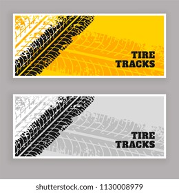tire tracks banners grunge background