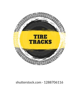 tire tracks circular frame background