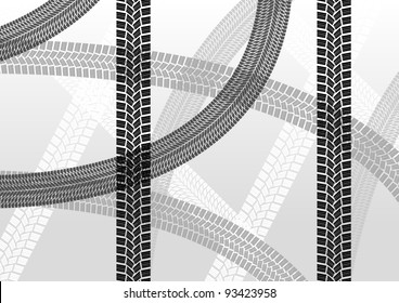 Tire tracks creative illustration background vector