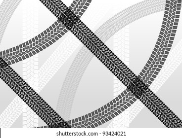 Tire tracks creative illustration background vector