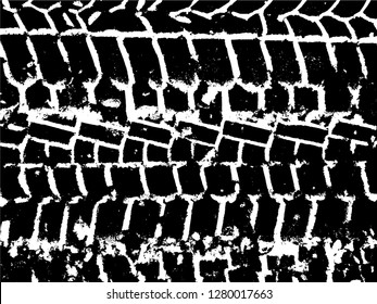 Tire Tracks . Dirty Grunge Tire Tracks . Vector Print illustration.
