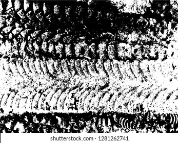 Tire Tracks . Dirty Grunge Tire Tracks . Vector Print illustration.