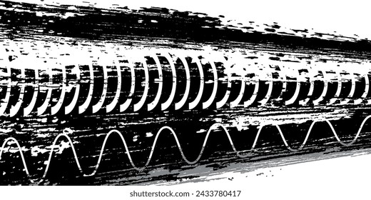 Tire Tracks . Dirty Grunge Vector Print Textured Set . vektor ilustrasi