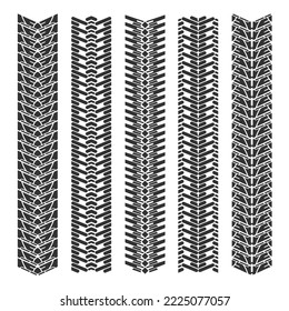 Tire tracks with five different motifs