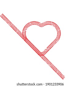Tire tracks in heart and arrow form. Car thread silhouette. Vector illustration.