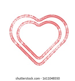 Tire tracks in heart form. Car thread silhouette. Vector illustration.