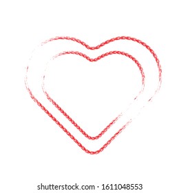Tire tracks in heart form. Car thread silhouette. Vector illustration.