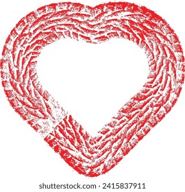 Tire tracks in heart form. Car thread silhouette. Vector illustration.