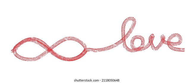 Tire tracks in infinity form. One line endless love  .Car thread silhouette. Vector illustration.