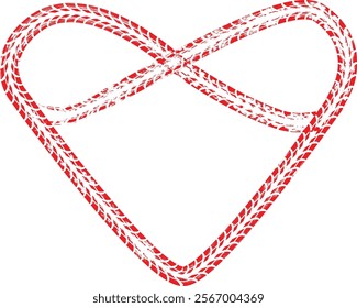 Tire tracks in infinity form. One line endless love  .Car thread silhouette. Vector illustration.