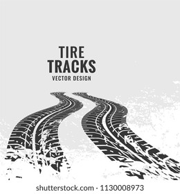 tire tracks mark in perspective