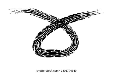 Pistas de neumáticos marcan el fondo en negro y blanco Ilustración vectorial
