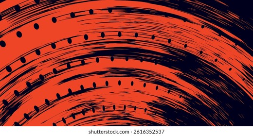 Tire tracks, motorbike wheel or car tread marks, grunge vector. Bicycle or motocross road rally tire tracks, speed motorbike racing rubber track pattern, traction tires in red.