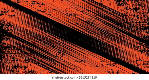 Tire tracks, motorcycle or car wheel tread marks, grunge vector. Road rally bike or motocross tire tracks.