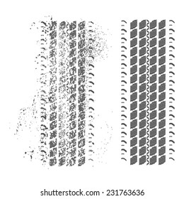Tire tracks on a white background for your design 