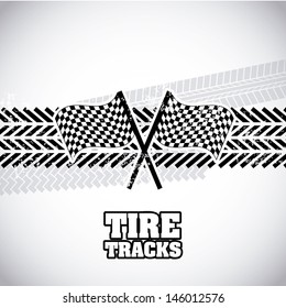 tire tracks over gray background vector illustration  