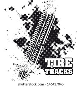 tire tracks over white background vector illustration 