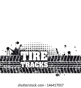 tire tracks over white background vector illustration 