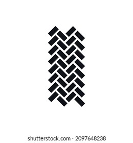 Tire tracks simple vector icon.