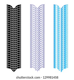 Tire tracks in snow. Easy editable layered vector illustration