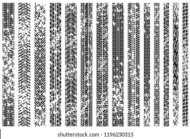 Tire tracks of various vehicles