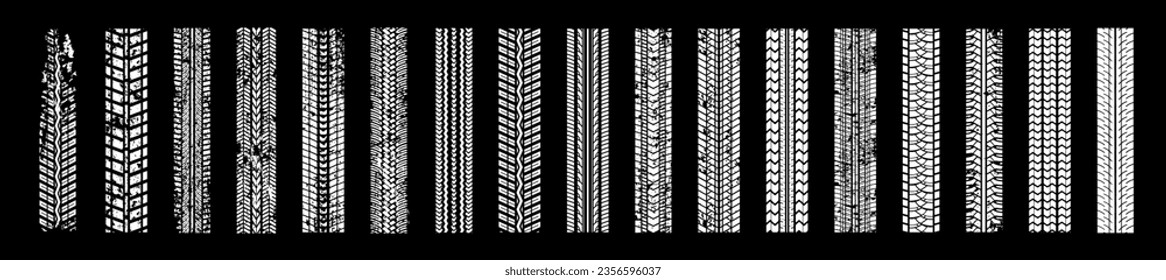 Tire tracks. Tire tracks of various vehicles. Vector illustration