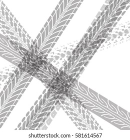 Tire tracks vector