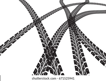 Tire tracks vector