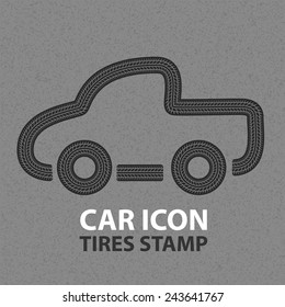 Tire tracks vector art and Illustration.