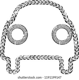 Tire tracks . Vector Tire Car Logo . Tyre Shop and Service icon ,