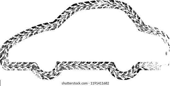 Tire tracks . Vector Tire Car Logo . Tyre Shop and Service icon ,