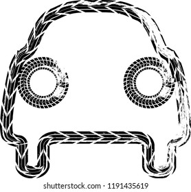 Tire tracks . Vector Tire Car Logo Service icon ,
