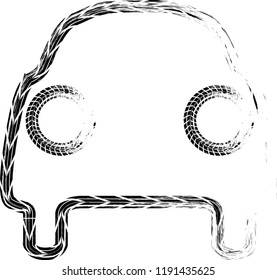 Tire tracks . Vector Tire Car Logo Service icon ,