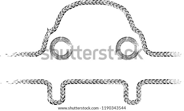 Tire tracks . Vector Tire Car Logo . Tyre Shop and\
Service icon ,