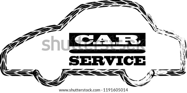 Tire tracks . Vector Tire Car Logo .  Auto Repair\
Service icon ,