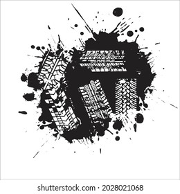 tire tracks vector design splash