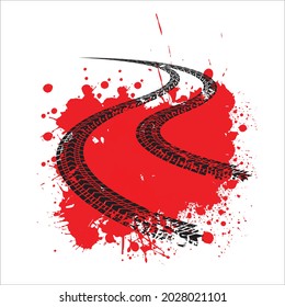 tire tracks vector design splash