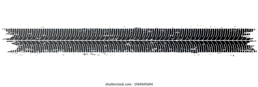 Tire Tracks, Vector Illustration, Grunge.