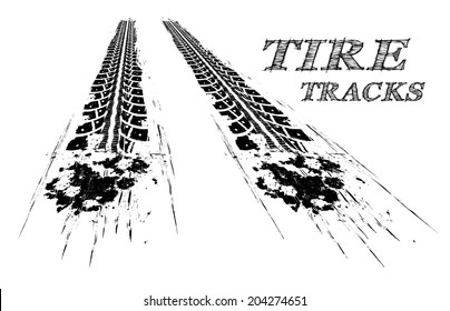 Tire tracks. Vector illustration on white background