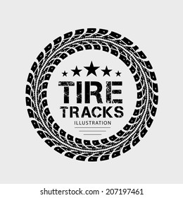 Tire tracks. Vector illustration on grey background