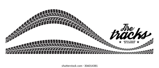 Tire tracks. Vector illustration on white background
