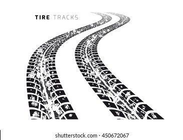 Tire tracks. Vector illustration on white background