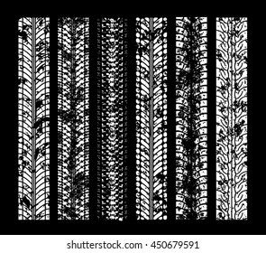 Tire tracks. Vector illustration on black background