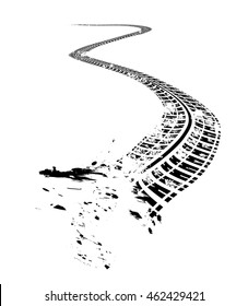 Tire tracks. Vector illustration on white background