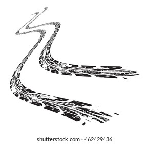 Tire tracks. Vector illustration on white background