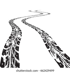 Tire tracks. Vector illustration on white background
