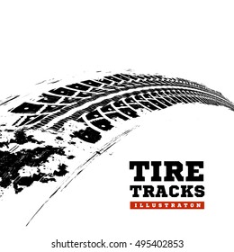 Tire tracks. Vector illustration on white background