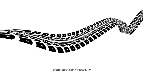 Tire tracks. Vector illustration on white background